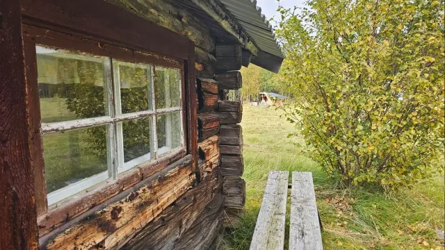 Timrad stuga på fjällfäbodarna